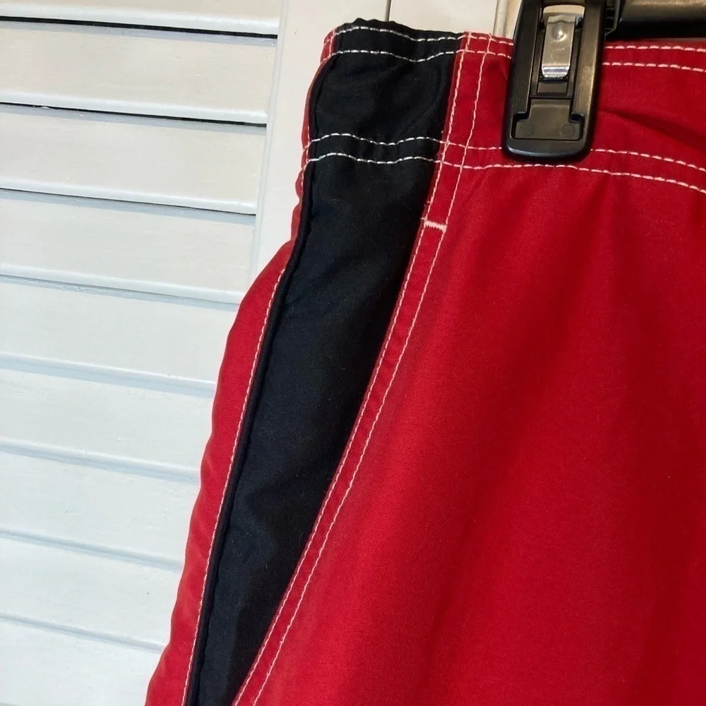 NWT Mens Speedo Red And Black Swim Trunks Size Large